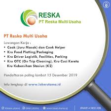 Rmu merupakan perusahaan penyedia jasa terbaik untuk mendukung penyelenggaraan perkeretaapian, melaksanakan dan menunjang kebijakan dan program pt kereta api indonesia (persero) sebagai induk perusahaan. Loker Utama Lowongan Kerja Pt Reska Multi Usaha Cook Facebook