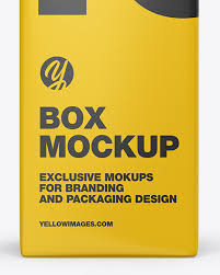 Glossy Paper Box Mockup In Box Mockups On Yellow Images Object Mockups