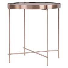 Ritz Side Table Rose Gold Urb Space Side Table Glass Top Side Table Gold Accent Table