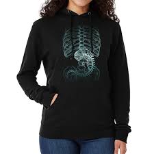 Alien Xenomorph X-Ray Hoodie and Sweatshirt / Unisex Sizes (wr-207)