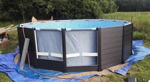 piscine tubulaire graphite intex diam 4 78 m x h 1 24 m piscines faites maison piscine tubulaire habillage piscine hors sol