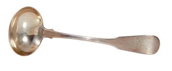 Rare Alexander Dick Silver Sauce Ladle with Engravings