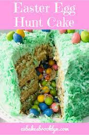 I cannot imagine an easter party without organizing and indulging in these easter egg hunt games. Easter Egg Hunt Cake E2 Bakes Brooklyn