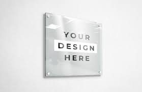 Glass Panel Sign Mockup Sign Mockup Glass Sign Glass Panels
