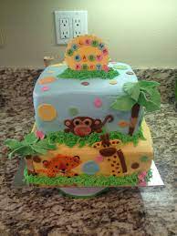 Zoo Animals Baby Shower Cake Zoo Animal Baby Shower Baby Shower Cakes Animal Baby Shower Cake
