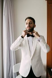 Stylish Outdoor Wedding At Masia Casa Del Mar In Barcelona Spain By Sara Lobla Photography Black And White Tuxedo Looking Dapper Tuxedo Wedding