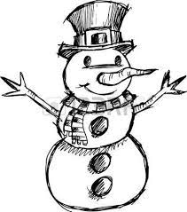 Dieses selbstbildnis ist auf papier gemalt. Doodle Sketch Schneemann Vektor Illustration Kunst Christmas Sketch Doodle Art Doodle Sketch