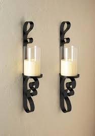 Ecworld enterprises 7705337 antique replica rusted wall sconce candle holder. 2 Set Black Iron Artisanal Sconce Scrollwork Wall Mount Hurricane Candle Holder Ebay Candle Sconces Candle Wall Sconces Glass Pillar Candle