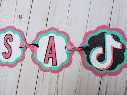 Tik Tok Birthday Banner Tik Tok Sign Tik Tok Birthday Happy Etsy In 2020 Birthday Banner Happy Birthday Banners 10th Birthday Parties