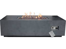 Gather family and friends around the starfire designs beton rectangle concrete gas fire pit to enjoy a relaxing evening spent by the fire. Source Outdoor Furniture Elements Concrete Dark Gray 55 W X 28 D Rectangular Natural Gas Fire Pit Scsf6202697n