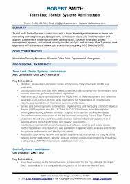 Senior Systems Administrator Resume Samples Qwikresume