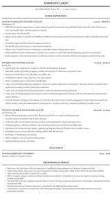 information systems analyst resume