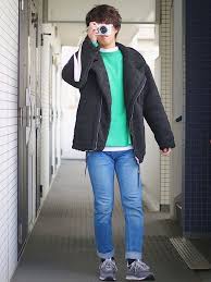 よう jackroseのライダースジャケットを使ったコーディネート wear ファッション ジャケット グリーン ニット