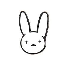 Bad Bunny Clipart Black And White Bad Bunny Enamel Pin Hard Enamel Pin Unique Enamel Cute Enamel Pin Backp In 2020 Bunny Tattoos Bunny Wallpaper Bunny Drawing