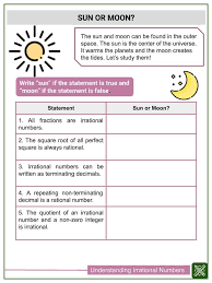 Our worksheets are designed to help students explore various topics, practice skills and enrich their subject knowledge, to improve their academic performance. Understanding Irrational Numbers Worksheets Helping With Math