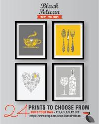 yellow kitchen wall decor yellow gray