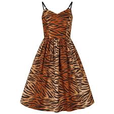 Hell Bunny Tora Tiger Print 50s Dress