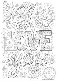 Kolorowanka i love you | ladnekolorowanki.pl : I Love You Doodle Colouring Page Kleurplaten Kleurboek Belettering