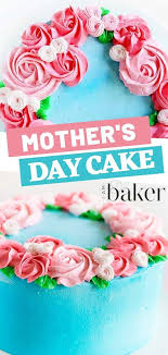 Mothers day cake image happy mothers day cake icing buttercream cake mini cakes cupcake cakes cupcakes computer cake cake wallpaper. An Easy Diy Flowers On A Cake Simple Pink Rosettes Adorn A Light Blue Cake Designed Just For Mom Make This Mother S D Mothers Day Cake I Am Baker Fancy Cakes