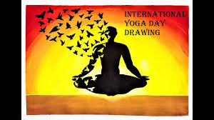 New india fit india poster making competition. International Yoga Day Poster Drawing Meditation Pose Drawing On World Yoga Day Using Poster Color Youtube
