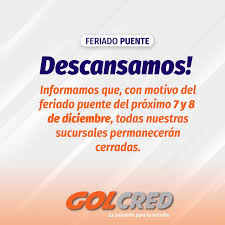 El empleador tiene ganas de abrir, y es entendible, pero el empleado puede acompañar o no haciendo uso del derecho que le otorga la ley, dijo. Golcred El Proximo Lunes Y Martes Descansamos Y Deseamos Que Vos Hagas Lo Mismo Nos Reencontramos El Miercoles 9 En Todas Nuestras Sucursales Facebook