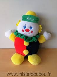 Doudou Clown Chicco Rouge Bleu Jaune Pouet Dans Les Pieds Jaune Et Bleu Doudou Perdu Doudou