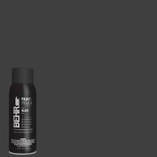 Behr 12 Oz Black Flat Interior Exterior Spray Paint And Primer In One Aerosol B002144 The Home Depot