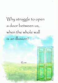 Why Struggle To Open A Door Between Us When The Whole Wall Is An Illusion Rumi Poet Persian And Sufi Rumi Quotes Rumi Poetry Rumi Books