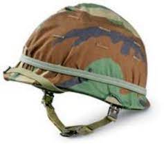 Old Steel Pot Gave Way To Kevlar Which Is Safer But You Can T Bathe Out Of Army Helmet Combat Helmet Military Helmets