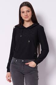 GUESS Bluza czarna z kapturem MONICA GUESS V5RQ21 KCLG2