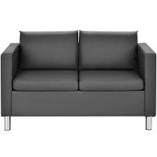 Ein 2 sitzer sofa hat den vorteil, dass es nahezu in jeder raumgröße aufgestellt werden kann. Costway 2 Sitzer Sofa Sofagarnitur Kunstleder Couchgarnitur Mit Kissen Perfekt Fur Zuhause Und Buro Grau Online Kaufen Otto