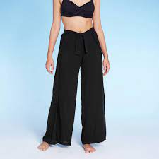 Women S Tie Waist Beach Cover Up Pants Kona Sol Black M Size Medium Womens Tie Cover Up Fashion Clothes Women