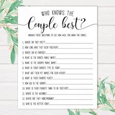 Who Knows The Couple Best Bridal Shower Games Bridal Shower Etsy In 2020 Fun Bridal Shower Games Bridal Shower Questions Rustic Bridal Shower Games