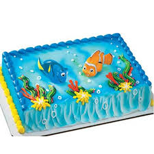 2nd Birthday Baby Shark Rectangle Cake Finding Nemo Birthday Party Themeaparty Nemo Birthday Party Finding Nemo Birthday Party Nemo Birthday