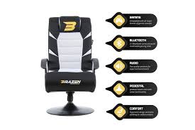 The chair does not seem to be wired for surround sound. Brazen Pride 2 1 Bluetooth Surround Sound Gaming Chair Blue Kogan Com