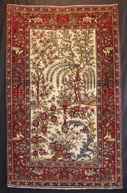 Antique Persian Isfahan Rug Paradise Garden Design Birds Animals Tree Of Life Circa 1900 Size 7ft 4in Persian Art Painting Persian Carpet Rugs On Carpet