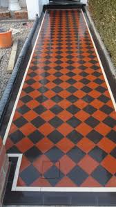 Most installations do not need edging. Black Red Victorian Checkerboard Pathway With Strip Border Tiles Prices Specialist Tiling And Tile Restoration Service London