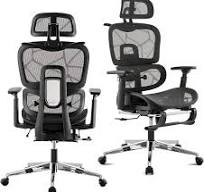 Cadeira de Escritório, Design Ergonômico com Suporte Lombar Independente,  Malha Respirável, Encosto de Cabeça Ajustável e Encosto do Assento com ...