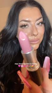 let me know if you’re team frost lipstick 🌸, @maccosmetics frost lipstick  in fabby, #maccosmetics #maclipstick #macfabby #fabbylipstick  #frostlipstick #90smakeup #y2kmakeup #frostlips #lipstick