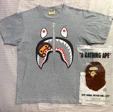 T shirt unisex baby milo ! Authentic A Bathing Ape Bape Shark X Baby Milo T Shirt Men S Fashion Tops Sets Tshirts Polo Shirts On Carousell