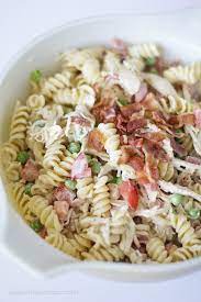 Bacon Ranch Chicken Pasta Salad Light And Fresh Meal Recipe Chicken Ranch Pasta Chicken Pasta Salad Chicken Pasta Salad Recipes
