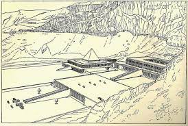 Temple Of Queen Hatshepsut And The Funerary Temple Of Mentuhotep At Thebes Eighteenth Dinasty Egypt Architectural Drawings Plan Egypt Architecture Drawing