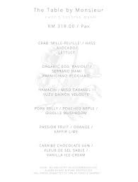 We cook our dishes from the freshest ingredients. The Table By Monsieur Posts Facebook