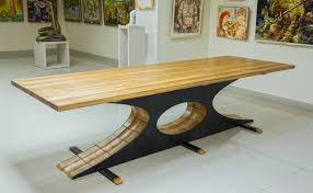 Table Lotus Sculpture In 2020 Contemporary Conference Table Conference Table Steel Table