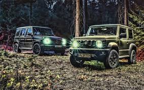 Der beste preisvergleich von gebrauchtwagen der 800 größten gebrauchtwagenportale. Herunterladen Hintergrundbild 4k Mercedes Benz G63 Amg Suzuki Jimny Offroad Autos 2019 G63 Suv Suzuki Tuning Wald Gelenvagen Mercedes Amg Hdr Fur Desktop Kostenlos Hintergrundbilder Fur Ihren Desktop Kostenlos