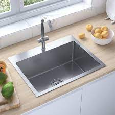 vidaxl handgemachte einbauspule mit hahnloch edelstahl mishopli