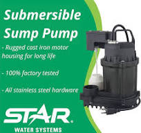 Star 3SVS 1/3 HP Cast Iron Submersible Sump Pump (1-1/2" Discharge Passes  3/8" Solids) Low Profile Premium Vertical Float Switch, 54 GPM