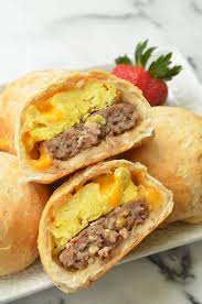 sausage egg stuffed breakfast biscuits