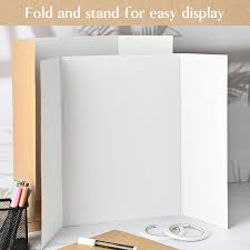 4 Pack Trifold Poster Boards, 24 x 16 Inches Presentation Display Boards  Foldable Corrugated Cardboard with 2 Rolls of Double Sides Adhesive Tapes  for School Projects, Science Fair (Straight Edge) : Buy