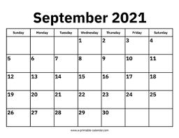 Whatever be it, it's just the right time to send across a little note of luck for all you. September 2021 Calendars Printable Calendar 2021